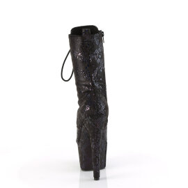 Pleaser ADORE-1040SPF Platform Ankle Boots Fabric Snake Print Black EU-36 / US-6