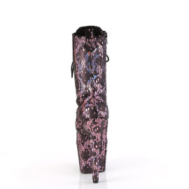 Pleaser ADORE-1040SPF Platform Ankle Boots Fabric Hologram Metallic Pink Multicolored EU-35 / US-5