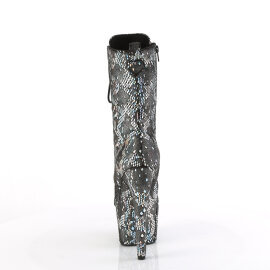 Pleaser ADORE-1040SPF Platform Ankle Boots Fabric Hologram Metallic Silver EU-36 / US-6
