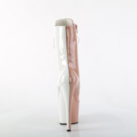 Pleaser ADORE-1040TT Platform Ankle Boots Patent White Beige EU-40 / US-10