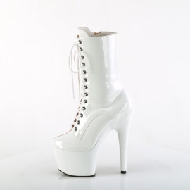 Pleaser ADORE-1040TT Platform Ankle Boots Patent White Beige EU-41 / US-11