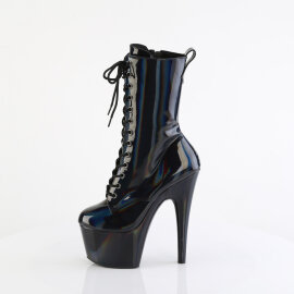 Pleaser ADORE-1040WR-HG Platform Ankle Boots Patent Hologram Black EU-36 / US-6