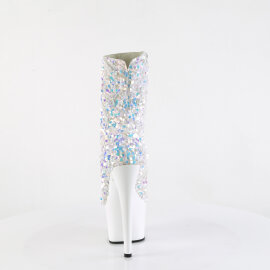 Pleaser ADORE-1042SQ Platform Ankle Boots Sequins White EU-38 / US-8