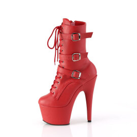 Pleaser ADORE-1043 Platform Ankle Boots Faux Leather Red EU-36 / US-6