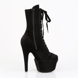Pleaser ADORE-1045VEL Platform Ankle Boots Velvet Black EU-36 / US-6
