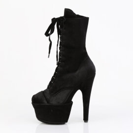 Pleaser ADORE-1045VEL Platform Ankle Boots Velvet Black EU-37 / US-7
