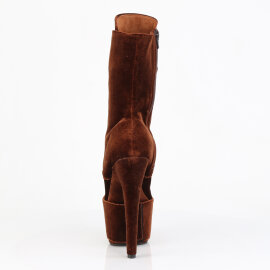 Pleaser ADORE-1045VEL Platform Ankle Boots Velvet Brown EU-37 / US-7