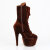 Pleaser ADORE-1045VEL Platform Ankle Boots Velvet Brown EU-37 / US-7