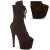 Pleaser ADORE-1045VEL Platform Ankle Boots Velvet Brown EU-38 / US-8