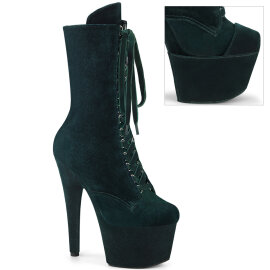 Pleaser ADORE-1045VEL Platform Ankle Boots Velvet Green...