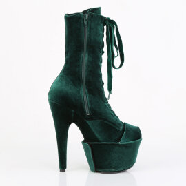 Pleaser ADORE-1045VEL Platform Ankle Boots Velvet Green EU-35 / US-5
