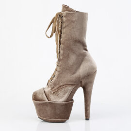 Pleaser ADORE-1045VEL Platform Ankle Boots Velvet Green Brown EU-39 / US-9