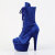 Pleaser ADORE-1045VEL Platform Ankle Boots Velvet Blue EU-35 / US-5