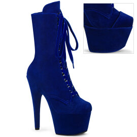 Pleaser ADORE-1045VEL Platform Ankle Boots Velvet Blue...