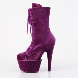 Pleaser ADORE-1045VEL Platform Ankle Boots Velvet Purple EU-35 / US-5