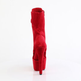 Pleaser ADORE-1045VEL Platform Ankle Boots Velvet Red EU-36 / US-6