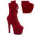 Pleaser ADORE-1045VEL Platform Ankle Boots Velvet Red EU-36 / US-6