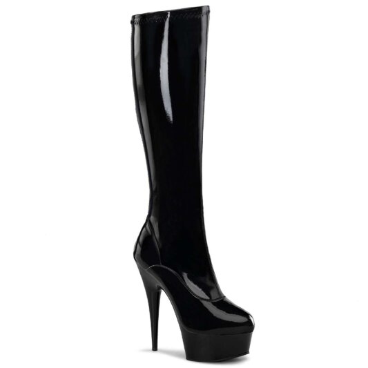 Pleaser DELIGHT-2000 Black Stretch Patent/Black EU-38 / US-8