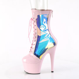 Pleaser ADORE-1047 Platform Ankle Boots Patent Hologram Pink EU-41 / US-11