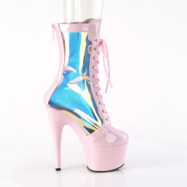 Pleaser ADORE-1047 Platform Ankle Boots Patent Hologram Pink EU-42 / US-12