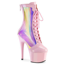 Pleaser ADORE-1047 Platform Ankle Boots Patent Hologram...
