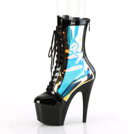 Pleaser ADORE-1047 Platform Ankle Boots Patent Hologram Black EU-36 / US-6