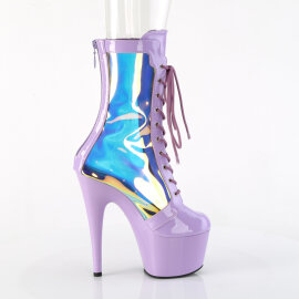 Pleaser ADORE-1047 Platform Ankle Boots Patent Hologram Purple EU-38 / US-8