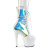 Pleaser ADORE-1047 Platform Ankle Boots Patent Hologram White EU-38 / US-8