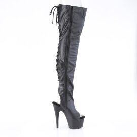 Pleaser ADORE-3017 Platform Overknee Boots Snake Print Black EU-41 / US-11