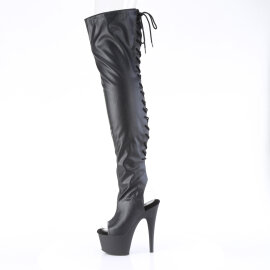 Pleaser ADORE-3017 Platform Overknee Boots Snake Print Black EU-42 / US-12