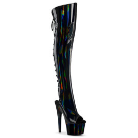 Pleaser ADORE-3019HWR Platform Overknee Boots Hologram...