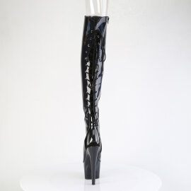 Pleaser ADORE-3019HWR Platform Overknee Boots Hologram Black EU-38 / US-8