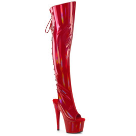 Pleaser ADORE-3019HWR Platform Overknee Boots Hologram...