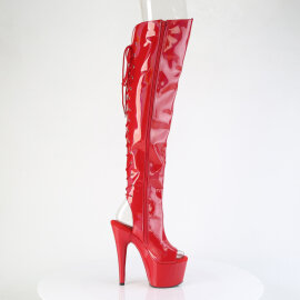 Pleaser ADORE-3019HWR Platform Overknee Boots Hologram Red EU-36 / US-6