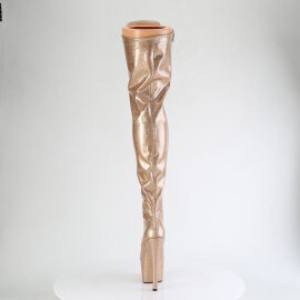 Pleaser ADORE-3020GP Platform Overknee Boots Patent Glitter Gold EU-35 / US-5