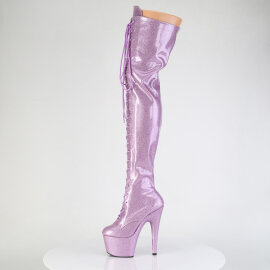 Pleaser ADORE-3020GP Platform Overknee Boots Patent Glitter Purple EU-38 / US-8