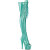Pleaser ADORE-3021GP Platform Overknee Boots Patent Glitter Blue EU-41 / US-11