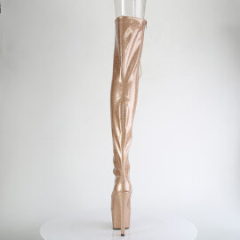 Pleaser ADORE-3021GP Platform Overknee Boots Patent Glitter Gold EU-44 / US-14