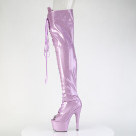 Pleaser ADORE-3021GP Platform Overknee Boots Patent Glitter Purple EU-38 / US-8