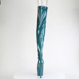 Pleaser ADORE-3021GP Platform Overknee Boots Patent Glitter Green Blue EU-35 / US-5