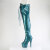 Pleaser ADORE-3021GP Platform Overknee Boots Patent Glitter Green Blue EU-35 / US-5