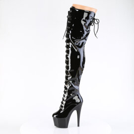 Pleaser ADORE-3022 Platform Overknee Boots Patent Black EU-42 / US-12