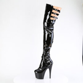 Pleaser ADORE-3055 Platform Overknee Boots Patent Black EU-41 / US-11