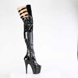 Pleaser ADORE-3055 Platform Overknee Boots Patent Black EU-41 / US-11