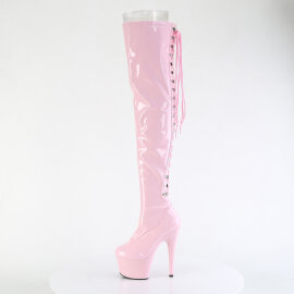 Pleaser ADORE-3063 Platform Overknee Boots Patent Glitter Pink EU-35 / US-5