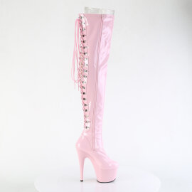 Pleaser ADORE-3063 Platform Overknee Boots Patent Glitter Pink EU-35 / US-5