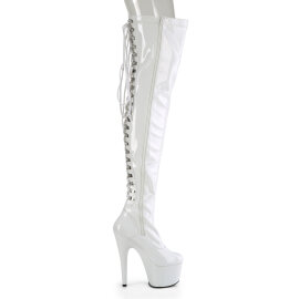 Pleaser ADORE-3063 Platform Overknee Boots White EU-40 / US-10