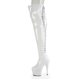 Pleaser ADORE-3063 Platform Overknee Boots White EU-42 / US-12