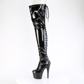 Pleaser ADORE-3850 Platform Overknee Boots Patent Black EU-38 / US-8