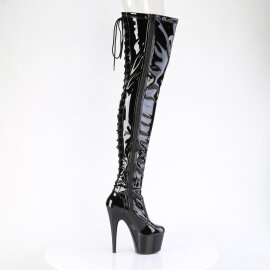 Pleaser ADORE-3850 Platform Overknee Boots Patent Black EU-40 / US-10